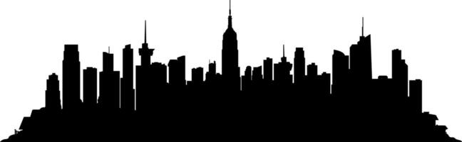 black and white city silhouette without background vector
