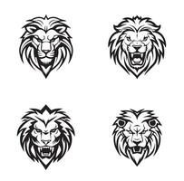 Lion. Sketchy, graphical, black and white portrait of a lions head vector
