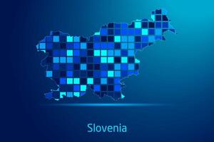 concepts of Slovenia Network Digital Technology Graphic illustration. Blue Color. Internet Futuristic Concept Map. vector