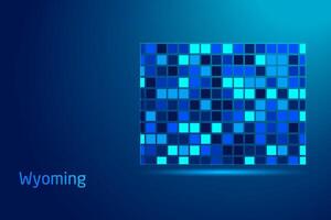concepts of Wyoming Network Digital Technology Graphic illustration. Blue Color. Internet Futuristic Concept Map. vector