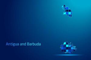 concepts of Antigua and Barbuda Network Digital Technology Graphic illustration. Blue Color. Internet Futuristic Concept Map. vector