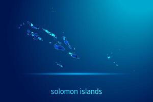 concepts of Solomon Islands Network Digital Technology Graphic illustration. Blue Color. Internet Futuristic Concept Map. vector