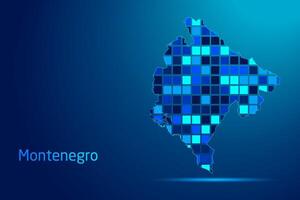 concepts of Montenegro Network Digital Technology Graphic illustration. Blue Color. Internet Futuristic Concept Map. vector