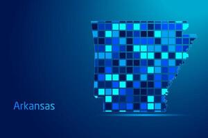 concepts of Arkansas Network Digital Technology Graphic illustration. Blue Color. Internet Futuristic Concept Map. vector