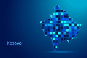 concepts of Kosovo Network Digital Technology Graphic illustration. Blue Color. Internet Futuristic Concept Map. vector
