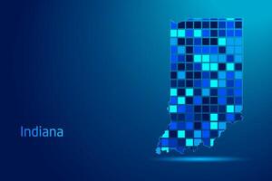 concepts of Indiana Network Digital Technology Graphic illustration. Blue Color. Internet Futuristic Concept Map. vector