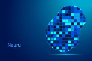concepts of Nauru Network Digital Technology Graphic illustration. Blue Color. Internet Futuristic Concept Map. vector