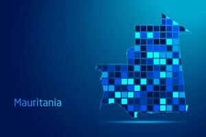 concepts of Mauritania Network Digital Technology Graphic illustration. Blue Color. Internet Futuristic Concept Map. vector