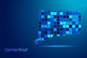 concepts of Connecticut Network Digital Technology Graphic illustration. Blue Color. Internet Futuristic Concept Map. vector