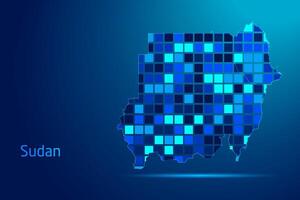 concepts of Sudan Network Digital Technology Graphic illustration. Blue Color. Internet Futuristic Concept Map. vector