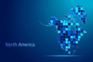 concepts of North America Network Digital Technology Graphic illustration. Blue Color. Internet Futuristic Concept Map. vector