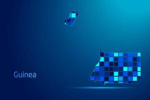 concepts of Guinea Network Digital Technology Graphic illustration. Blue Color. Internet Futuristic Concept Map. vector