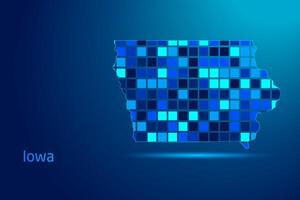 concepts of Iowa Network Digital Technology Graphic illustration. Blue Color. Internet Futuristic Concept Map. vector
