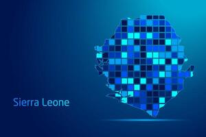 concepts of Sierra Leone Network Digital Technology Graphic illustration. Blue Color. Internet Futuristic Concept Map. vector