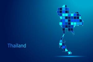 concepts of Thailand Network Digital Technology Graphic illustration. Blue Color. Internet Futuristic Concept Map. vector