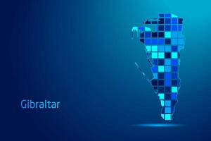 concepts of Gibraltar Network Digital Technology Graphic illustration. Blue Color. Internet Futuristic Concept Map. vector