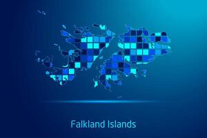 concepts of Falkland Islands Network Digital Technology Graphic illustration. Blue Color. Internet Futuristic Concept Map. vector