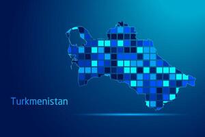concepts of Turkmenistan Network Digital Technology Graphic illustration. Blue Color. Internet Futuristic Concept Map. vector
