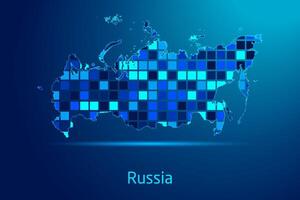 concepts of Russia Network Digital Technology Graphic illustration. Blue Color. Internet Futuristic Concept Map. vector