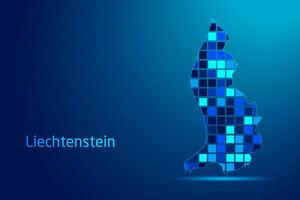 concepts of Liechtenstein Network Digital Technology Graphic illustration. Blue Color. Internet Futuristic Concept Map. vector