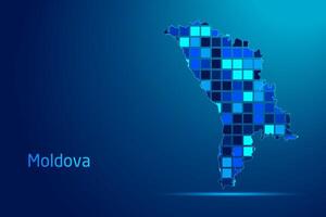 concepts of Moldova Network Digital Technology Graphic illustration. Blue Color. Internet Futuristic Concept Map. vector