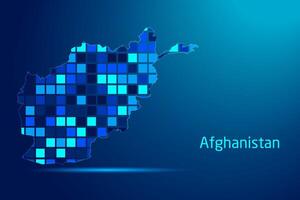 concepts of Afghanistan Network Digital Technology Graphic illustration. Blue Color. Internet Futuristic Concept Map. vector