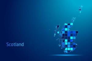 concepts of Scotland Network Digital Technology Graphic illustration. Blue Color. Internet Futuristic Concept Map. vector