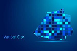 concepts of Vatican City Network Digital Technology Graphic illustration. Blue Color. Internet Futuristic Concept Map. vector