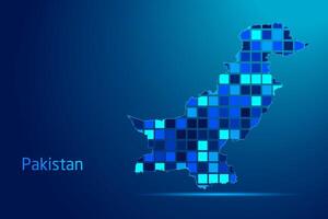 concepts of Pakistan Network Digital Technology Graphic illustration. Blue Color. Internet Futuristic Concept Map. vector