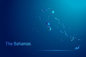 concepts of The Bahamas Network Digital Technology Graphic illustration. Blue Color. Internet Futuristic Concept Map. vector