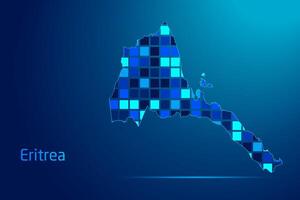 concepts of Eritrea Network Digital Technology Graphic illustration. Blue Color. Internet Futuristic Concept Map. vector