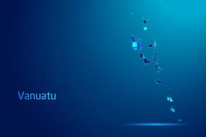 concepts of Vanuatu Network Digital Technology Graphic illustration. Blue Color. Internet Futuristic Concept Map. vector