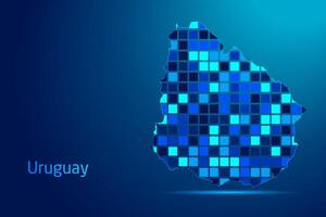 concepts of Uruguay Network Digital Technology Graphic illustration. Blue Color. Internet Futuristic Concept Map. vector