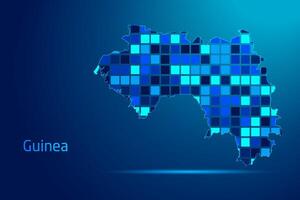 concepts of Guinea Network Digital Technology Graphic illustration. Blue Color. Internet Futuristic Concept Map. vector