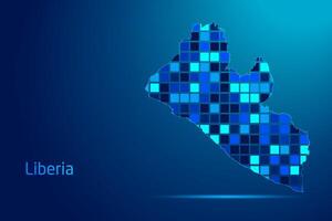 concepts of Liberia Network Digital Technology Graphic illustration. Blue Color. Internet Futuristic Concept Map. vector