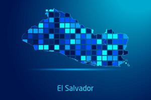 concepts of El Salvador Network Digital Technology Graphic illustration. Blue Color. Internet Futuristic Concept Map. vector