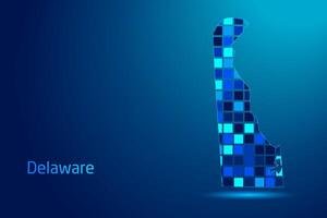 concepts of Delaware Network Digital Technology Graphic illustration. Blue Color. Internet Futuristic Concept Map. vector