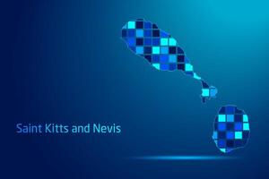 concepts of Saint Kitts and Nevis Network Digital Technology Graphic illustration. Blue Color. Internet Futuristic Concept Map. vector