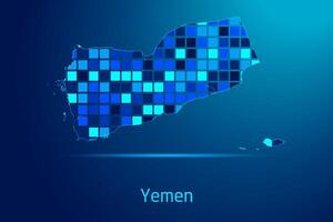 concepts of Yemen Network Digital Technology Graphic illustration. Blue Color. Internet Futuristic Concept Map. vector