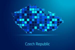 concepts of Czech Republic Network Digital Technology Graphic illustration. Blue Color. Internet Futuristic Concept Map. vector