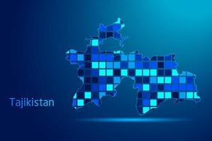 concepts of Tajikistan Network Digital Technology Graphic illustration. Blue Color. Internet Futuristic Concept Map. vector