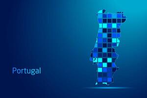 concepts of Portugal Network Digital Technology Graphic illustration. Blue Color. Internet Futuristic Concept Map. vector