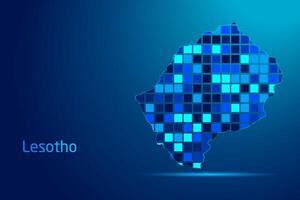 concepts of Lesotho Network Digital Technology Graphic illustration. Blue Color. Internet Futuristic Concept Map. vector