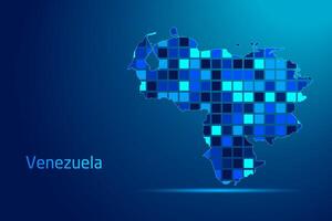 concepts of Venezuela Network Digital Technology Graphic illustration. Blue Color. Internet Futuristic Concept Map. vector