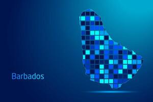 concepts of Barbados Network Digital Technology Graphic illustration. Blue Color. Internet Futuristic Concept Map. vector