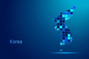 concepts of Korea Network Digital Technology Graphic illustration. Blue Color. Internet Futuristic Concept Map. vector