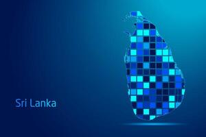 concepts of Sri Lanka Network Digital Technology Graphic illustration. Blue Color. Internet Futuristic Concept Map. vector