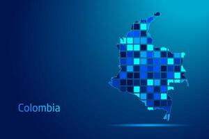 concepts of Colombia Network Digital Technology Graphic illustration. Blue Color. Internet Futuristic Concept Map. vector