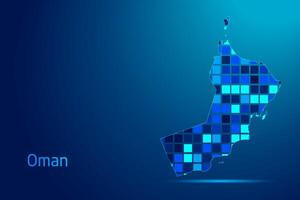 concepts of Oman Network Digital Technology Graphic illustration. Blue Color. Internet Futuristic Concept Map. vector