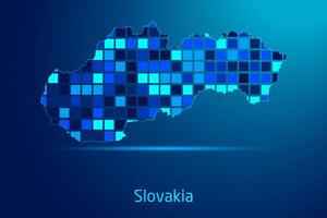 concepts of Slovakia Network Digital Technology Graphic illustration. Blue Color. Internet Futuristic Concept Map. vector